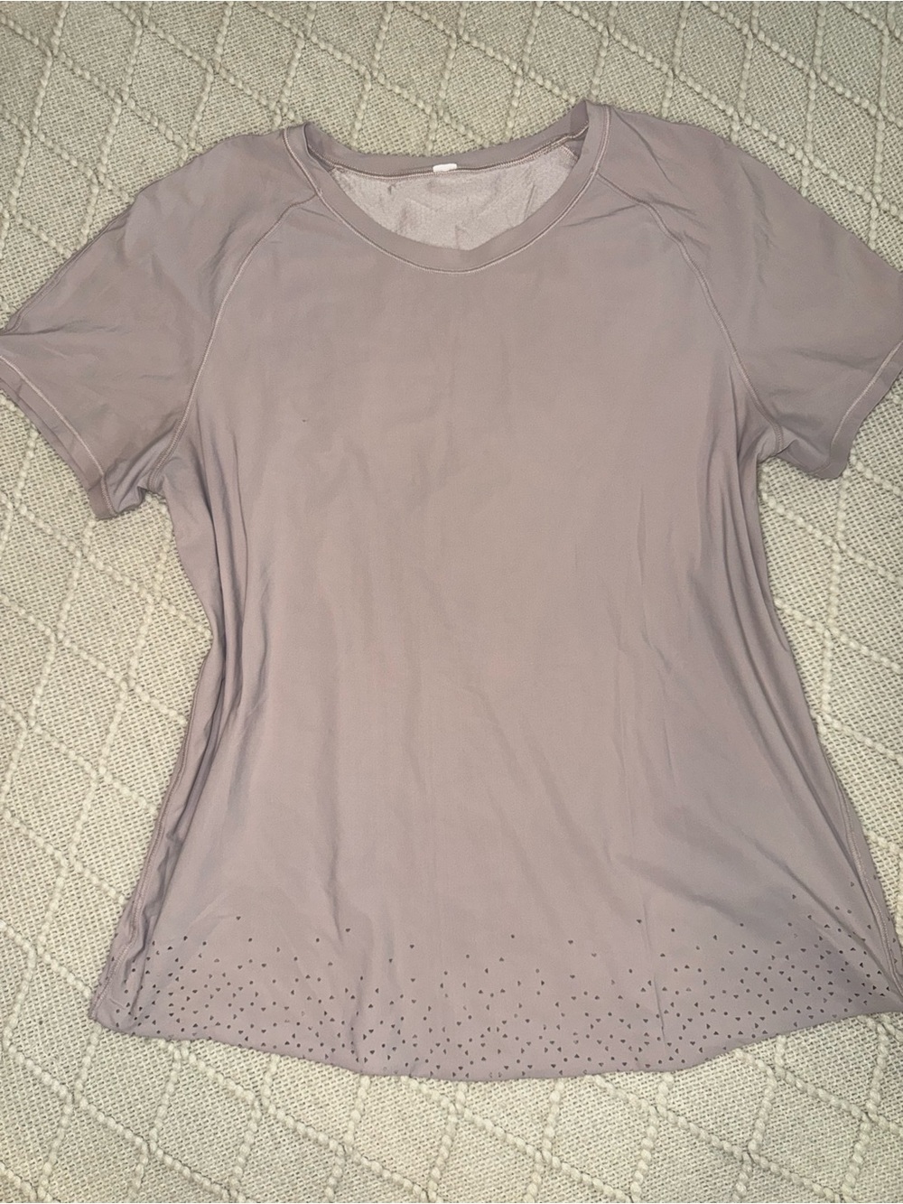 Lulu Lemon Women's Dusty Pink Short Sleeve Split Back Top L